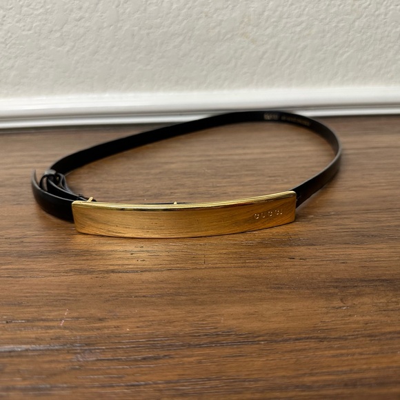 Gucci Accessories - Gucci Vintage Belt with Gold Plaque